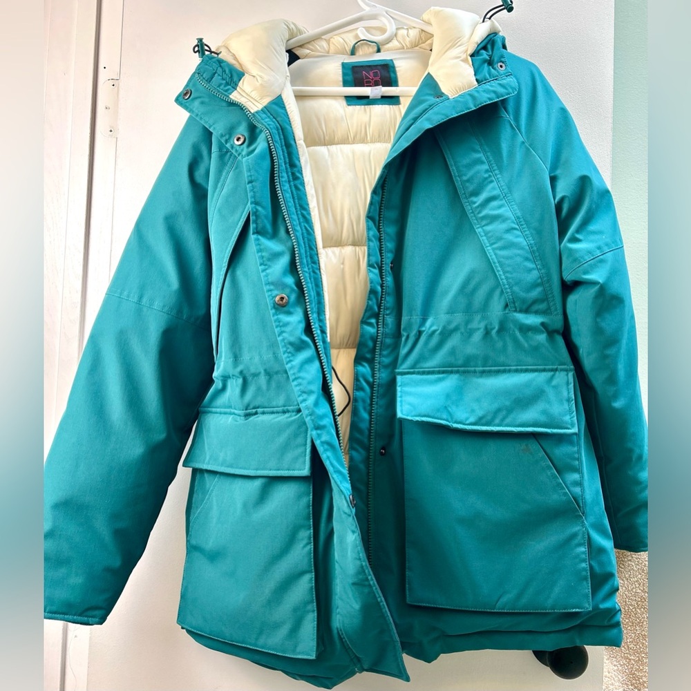 NO BOUNDARIES Teal Winter Ski Snowboard Hooded Jacket Heavy Coat Unisex